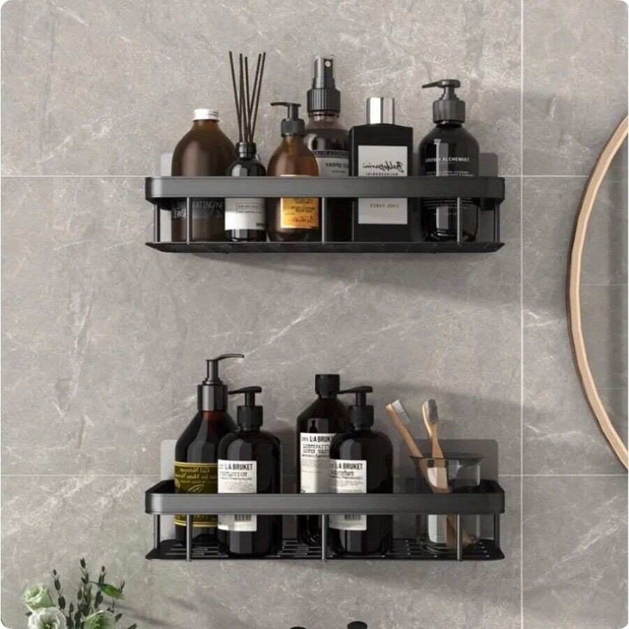 Bathroom Shelves No Drill Corner Shelf Shower Storage Rack Holder Toilet Organiz