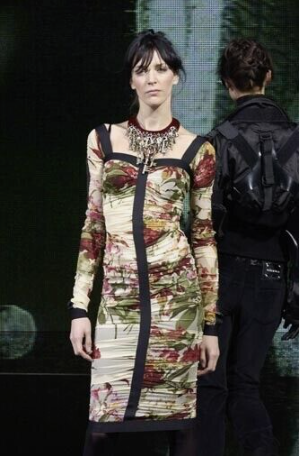 AUTH RUNWAY FW2003 vintage Dolce & Gabbana floral silk dress 38it