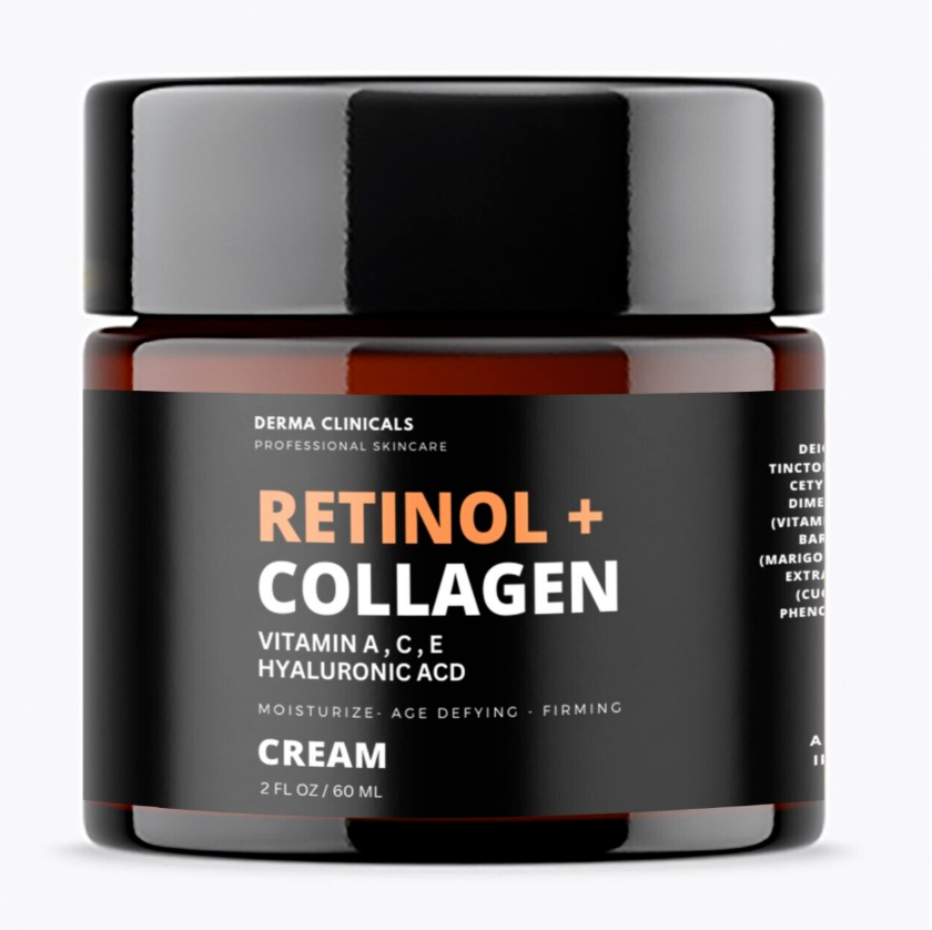 Retinol, Vitamin C, Hyaluronic Acid Collagen AntiAging Firming Serum CREAM - 2oz